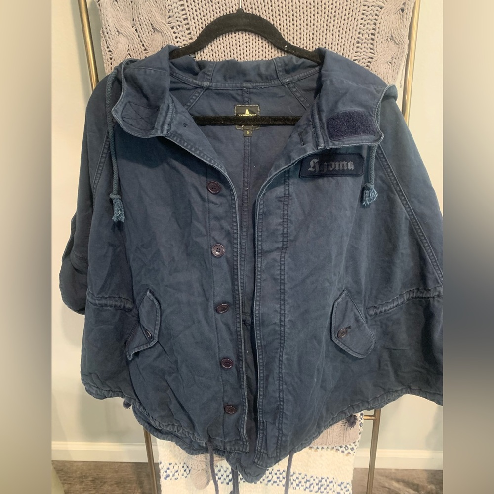 Hyoma unisex navy canvas poncho